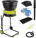 Déchiqueteuse de Feuilles Électrique 2500W avec Roues, 8000 RPM, Diamètre de 54cm, Sac et Cordon de 10m