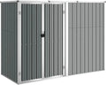 Cabane de Jardin en Acier Gris 225x89x161 cm pour Rangement Extérieur