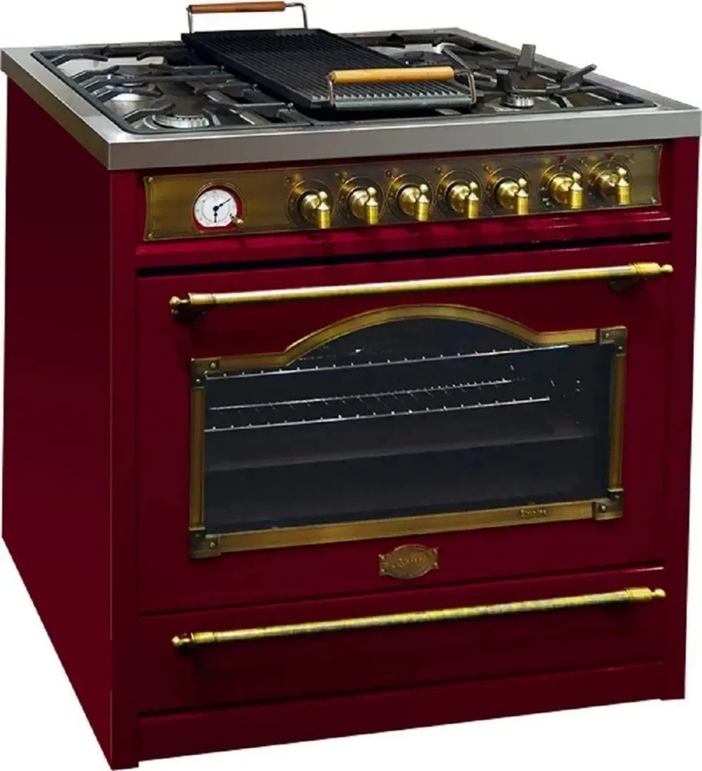Kaiser Cuisinière HGE 93555, Piano de Cuisson Électrique et Gaz Rétro, 90 cm