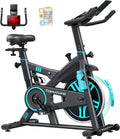 TOPUTURE Vélo d'Appartement Silencieux avec Écran LCD, Résistance Ajustable, Compatible avec Application, Système d'Amortissement et Siège Confortable, Charge Maximale 160 kg
