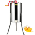 Extracteur de Miel Manuel VEVOR 3 Cadres en Acier Inoxydable avec Couvercle, Taille Réglable pour Apiculture