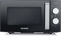 Four à micro-ondes gril 20L SEVERIN, fond plat céramique, 9 niveaux, 1000W, cuisson double, Noir/Inox