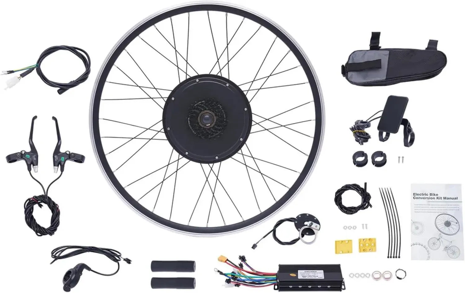 Kit de Conversion Vélo Électrique 28/29-Pouces, Moteur Arrière 1000/250W, Écran LCD