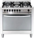 Lofra MG96MF/C Cuisinière Autonome en Acier Inoxydable avec Four Rotatif et Plaque de Cuisson à Gaz