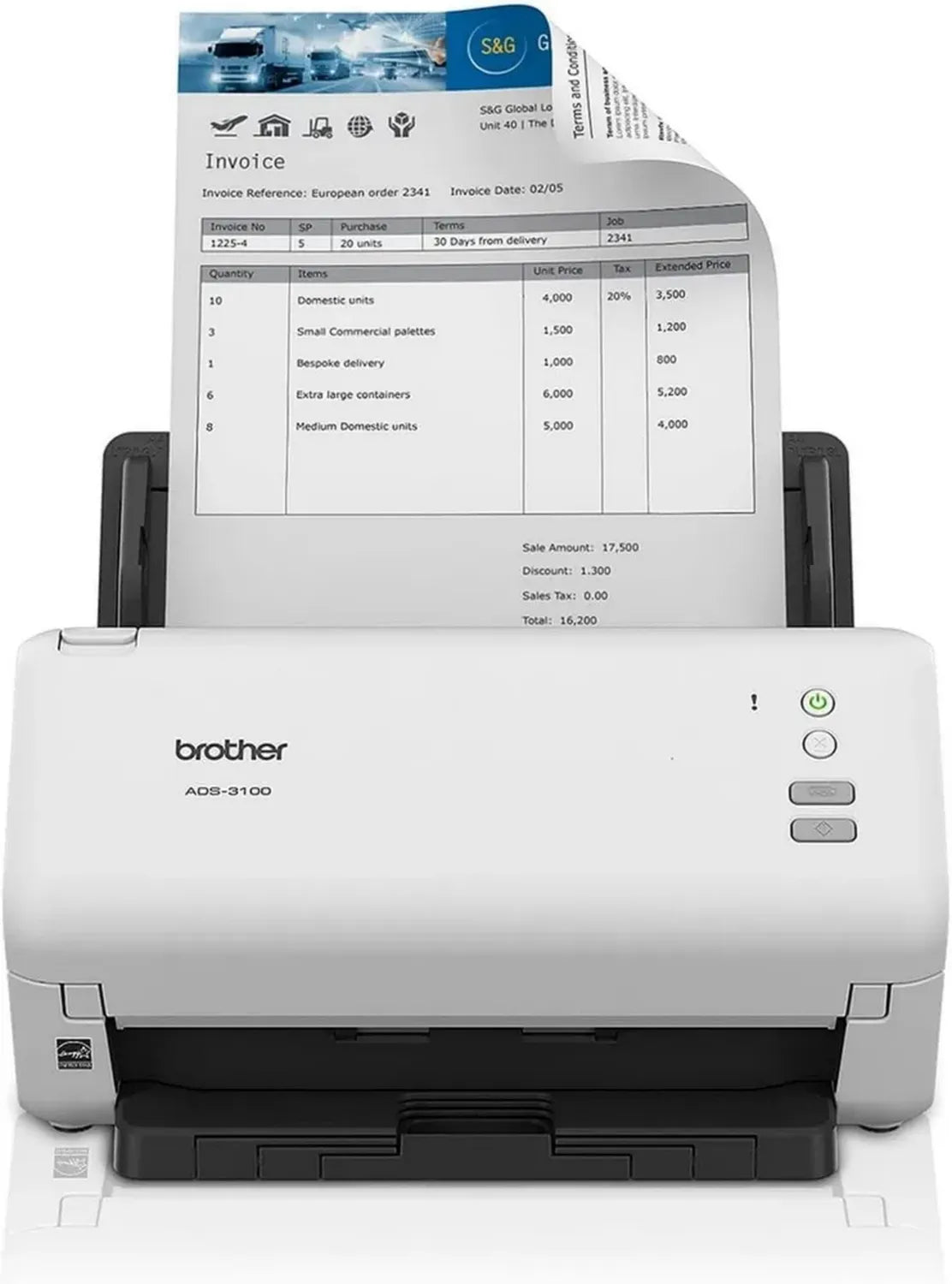 Brother ADS-3100 Scanner de Bureau Ultra Rapide et Compact, Numérisation jusqu'à 40 ppm