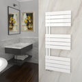 Sèche-serviettes à Eau Chaude 1200x500mm, Blanc, 589W, Chauffage Constant pour Salle de Bain