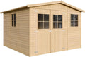 Abri de Jardin en Bois avec Fenêtres - 9 m² - Rangement Extérieur pour Outils et Vélos - TIMBELA M335