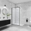Cabine de Douche Noire 80x200cm en Verre Trempé 8mm avec Barre de Support 90cm