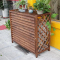 Écran de Confidentialité pour Climatiseur Extérieur en Bois, Support à Fleurs, Installation Facile, Protection Robuste (110 x 50 x 145 cm)