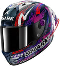 Casque Intégral SHARK AERON GP, Réplique ZARCO FIM, Carbone Blanc Violet, Taille M