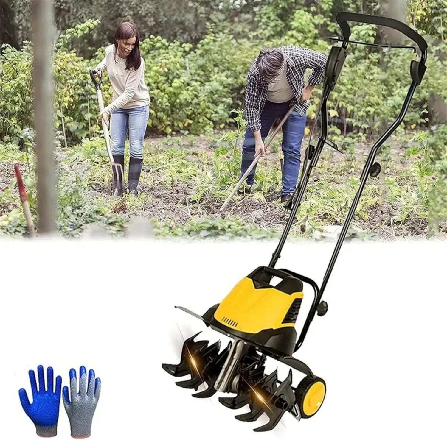 Motobineuse Électrique Silencieuse 2400W, Largeur 45 cm, Profondeur 22 cm, 420 tr/min