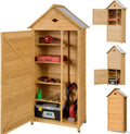 Abri de Jardin en Bois avec Porte Verrouillable et Toit Métallique