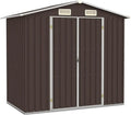 Cabane de Jardin en Acier Galvanisé 205x129x183 cm - Marron