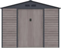 Cabanon de Jardin en Métal Galvanisé Style Bois Gris 7,17 m² - ADELMO