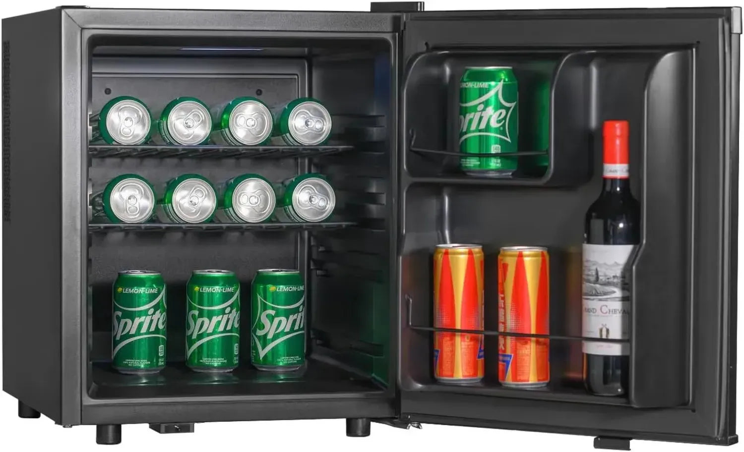 Mini-bar Professionnel METRO, 45L, Étagères Ajustables, Éclairage LED, Noir Élégant