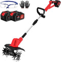 Motobineuse Électrique Sans Fil, Tige Télescopique Réglable, Largeur de Travail 20 cm, Profondeur 15 cm, Outil de Jardinage pour Prairie et Cour
