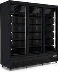 Vitrine Réfrigérée Murale Noire Positive - 2 à 4 Portes - Combisteel - R290 - Acier - 1880 mm