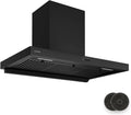Klarstein Hotte Murale AeroClean 90 cm - Puissante et Silencieuse, 721 m³/h, Efficacité A++, LED, Filtres Avancés, Noir Élégant