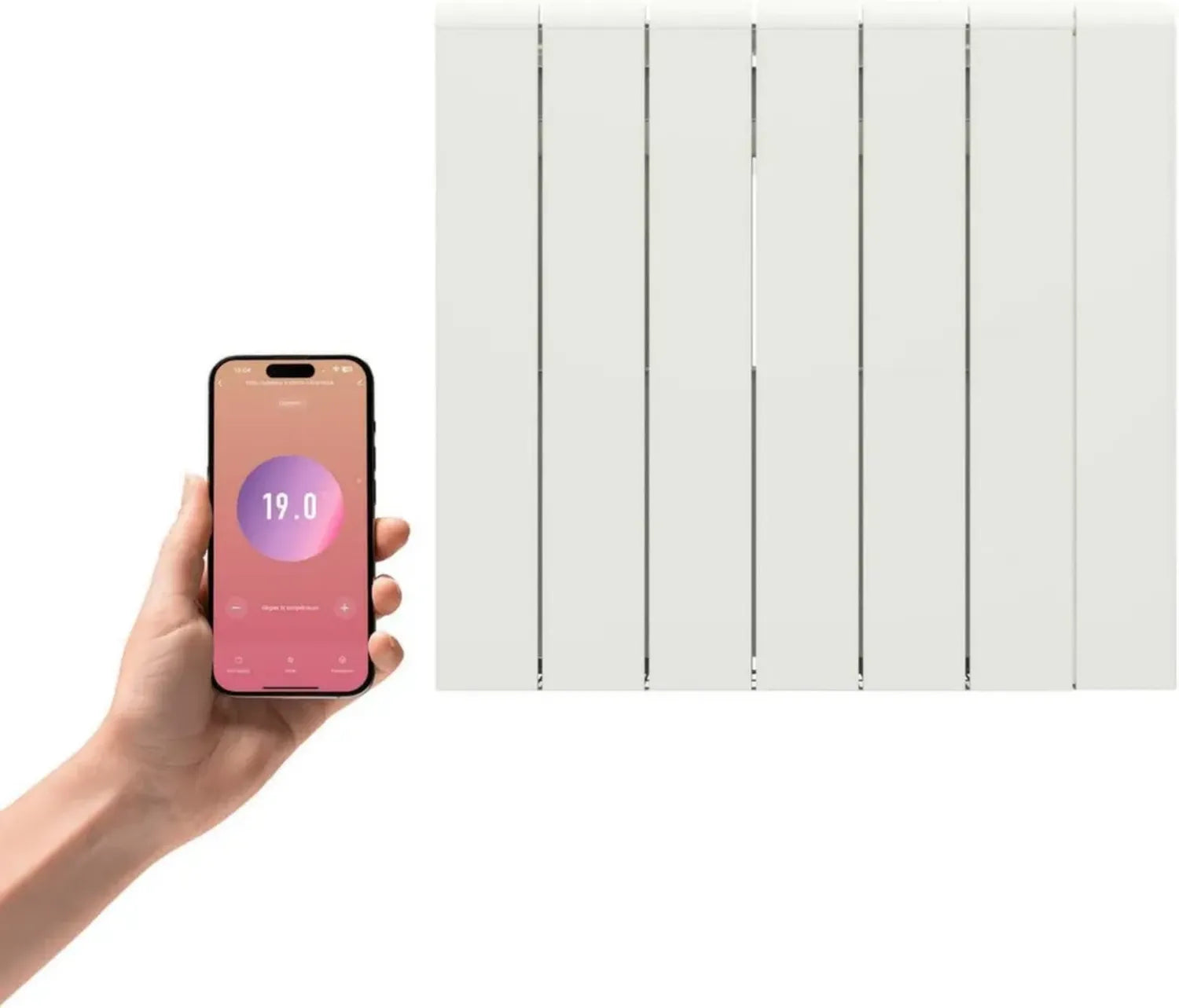 Radiateur électrique céramique WiFi 1500W avec thermostat programmable - Blanc