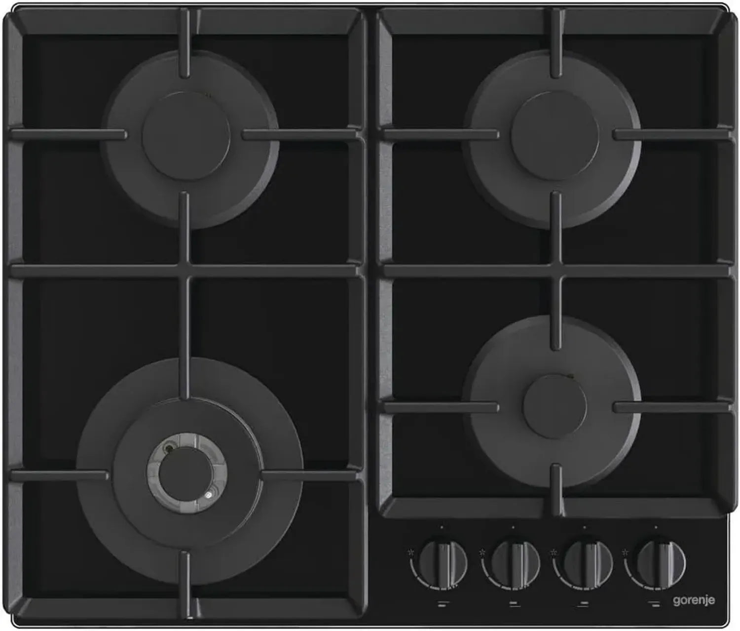 Plaque à gaz encastrable noire Gorenje GTW641EB - 60 cm, 4 foyers