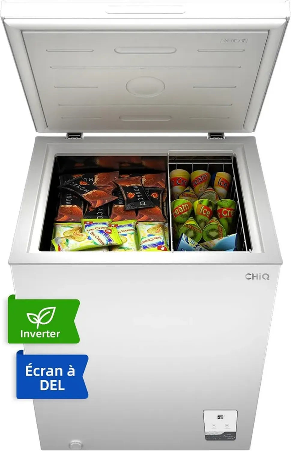 Congélateur Coffre CHiQ 142L Inverter avec Écran Extérieur et Mode Froid Rapide
