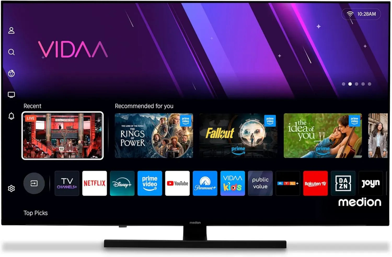 Télévision QLED 4K 55 Pouces MEDION avec Smart TV et Dolby Vision
