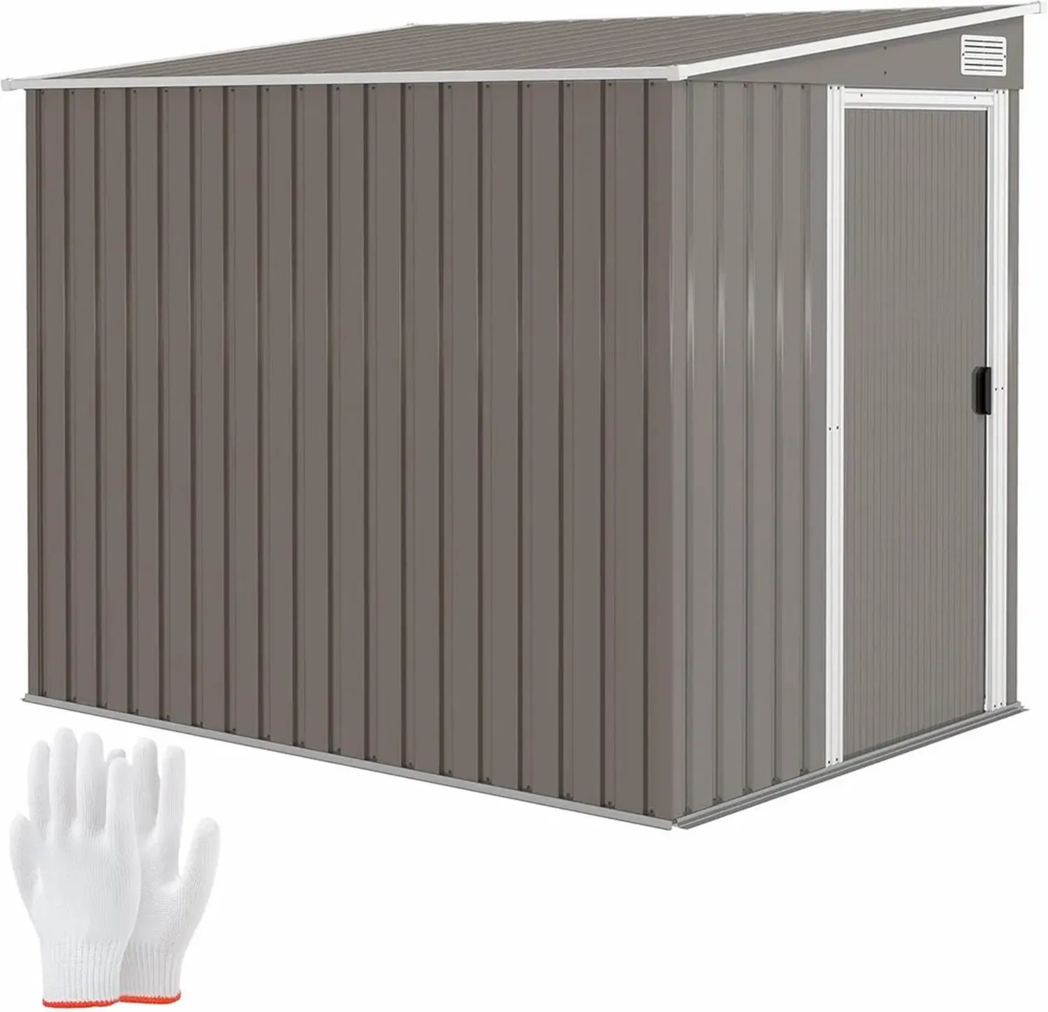 Abri de Jardin Métallique Outsunny 2,81 m² avec Porte Coulissante et Toit Incliné, Résistant aux Intempéries