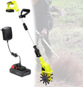 Motoculteur Électrique Sans Fil, Largeur de 10,5 cm, Profondeur de 25 cm, Poignée Réglable 97-127 cm