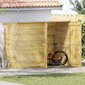 Cabane de Jardin en Pin Imprégné 232x110x170cm avec Toit en Feutre et Portes Doubles