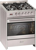 Cuisinière à gaz avec four électrique 60 cm en acier inoxydable - Compatible gaz naturel et propane, 60L Multi-four, 4 kW, Fonction WOK