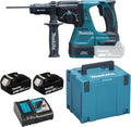 Perforateur SDS-Plus Makita 18V Li-Ion, 24mm, 3.4kg, 2J, avec 2 batteries 5.0Ah et chargeur