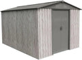 Abri de Jardin Métallique Beige 7,15m² avec Toiture Résistante à la Neige et Ventilation