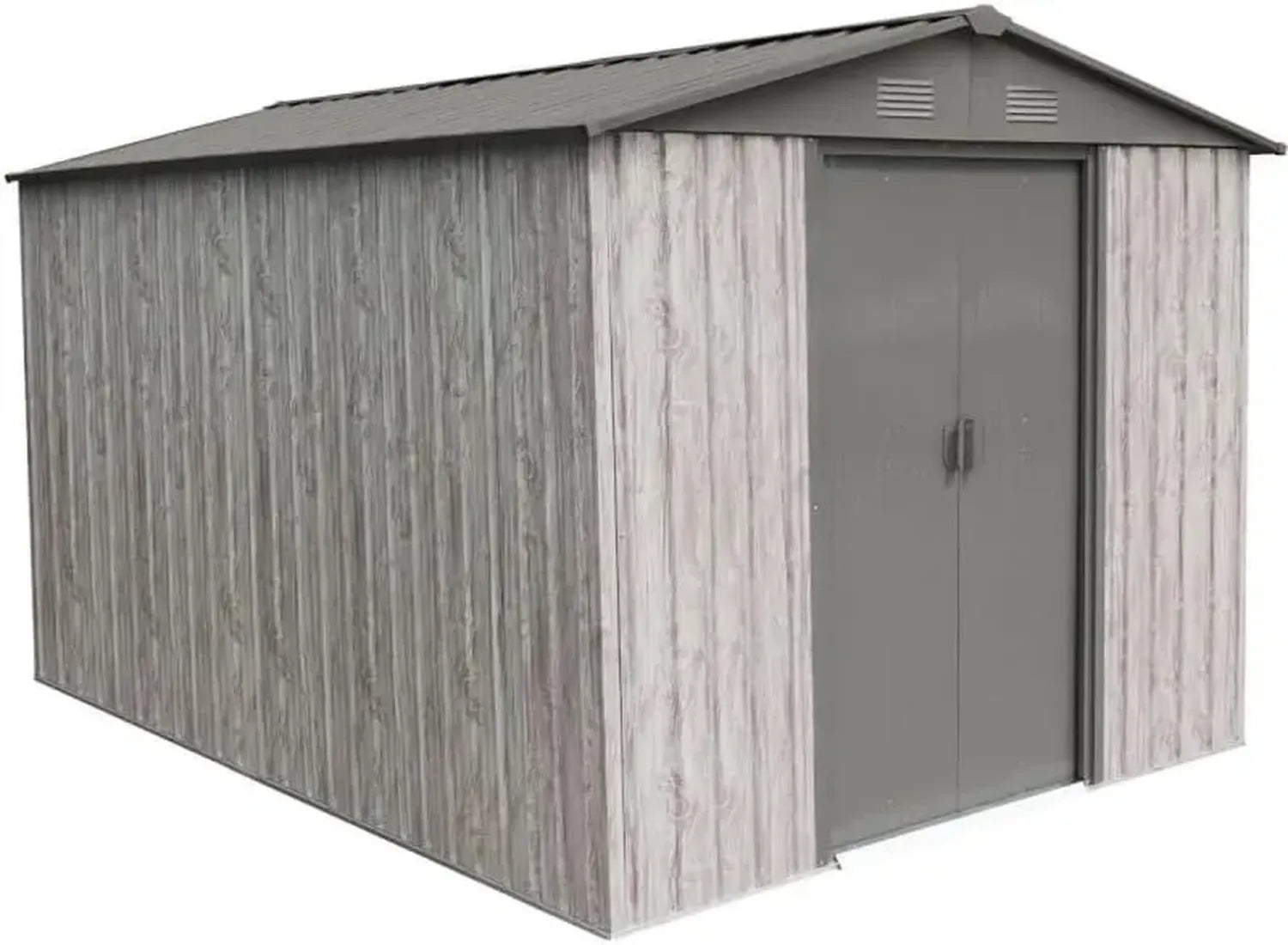 Abri de Jardin Métallique Beige 7,15m² avec Toiture Résistante à la Neige et Ventilation