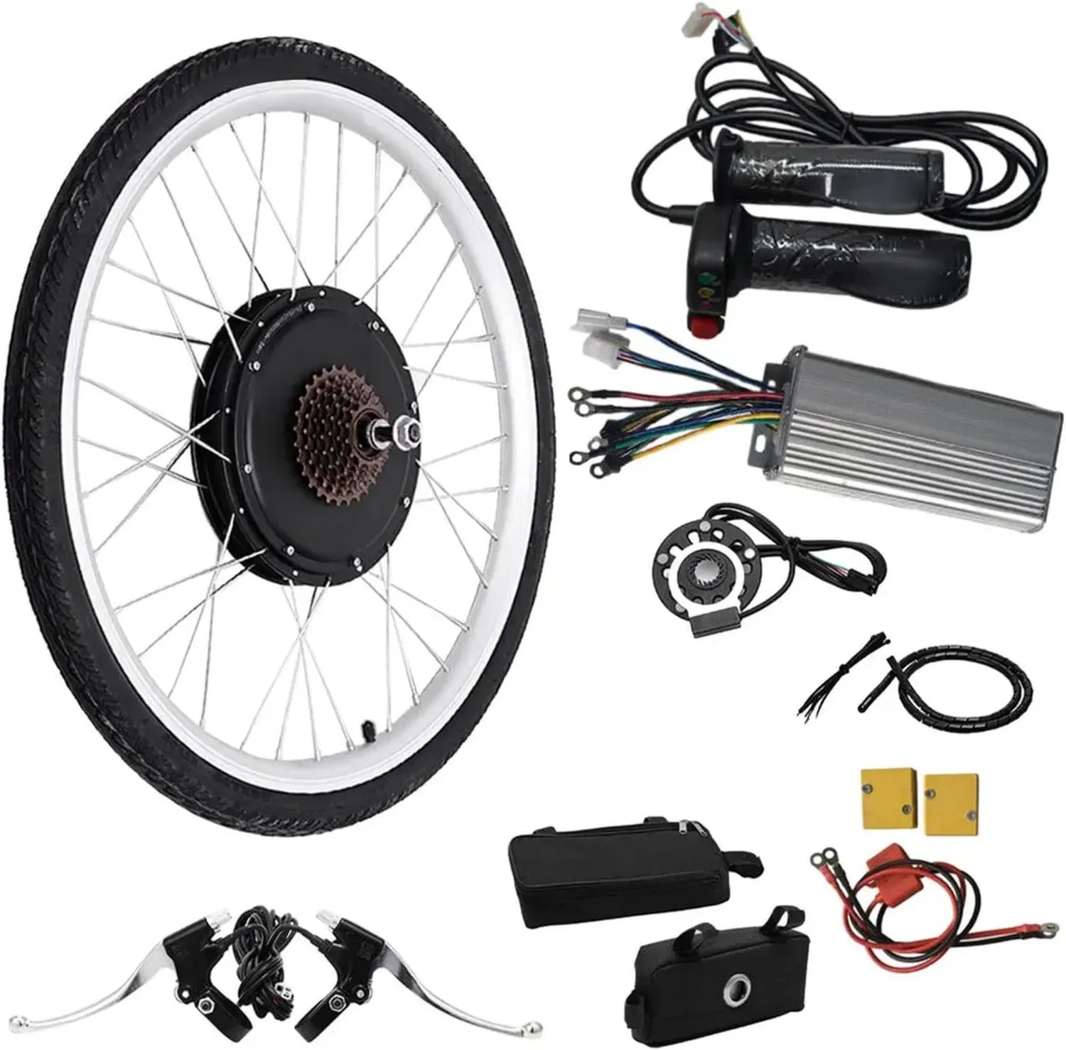 Ensemble de Conversion Vélo Électrique 1000W 48V - Moteur Arrière sans Balais avec Assistance et Régulateur de Vitesse pour Vélo 26 Pouces