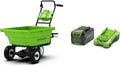 Chariot de Jardin à Batterie 40V, 100kg Capacité, Inclus Kit Batterie et Chargeur