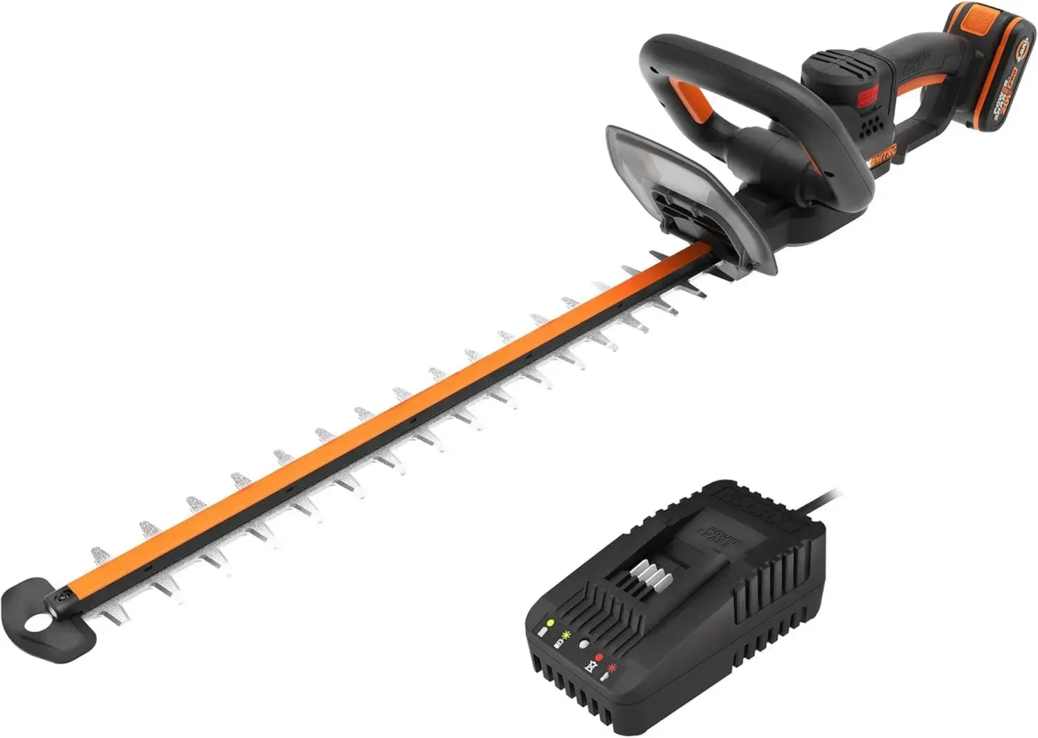 Taille-Haies sans Fil WORX 20V, Lame 56 cm, Écartement 27 mm, Moteur Brushless, Léger et Ergonomique, Batterie 4Ah Incluse