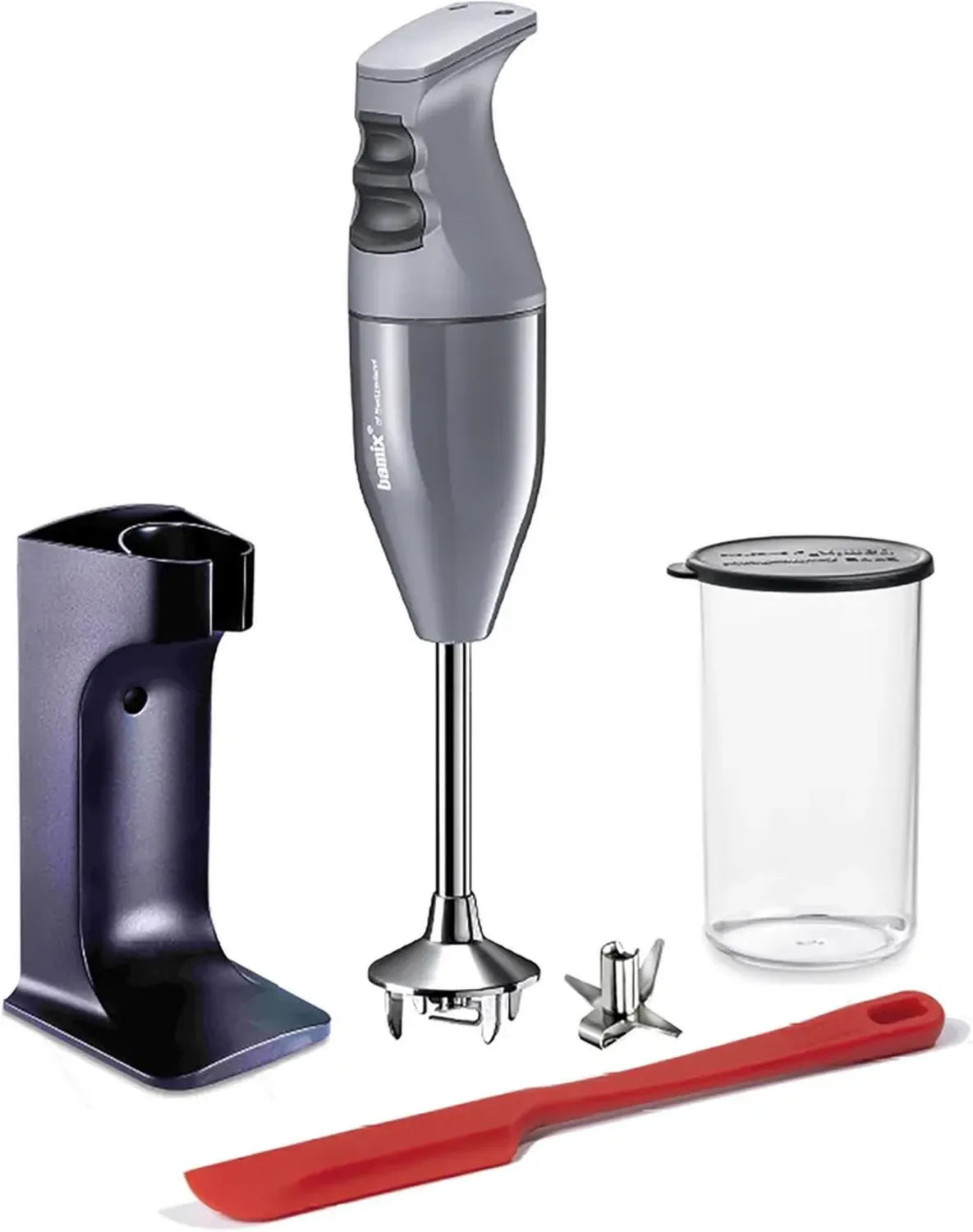 Mixeur Plongeant Bamix EO180 Classique Plus - 180W, Support Inclus, Anthracite/Noir