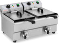 Friteuse Électrique Professionnelle 2 x 10 L - Double Zone Froide avec Robinet