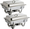 Olympia Ensemble de 2 Réchauds Milan GN 1/1 Inox 9L avec Couvercles Isolants