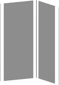 Ensemble de 2 panneaux de douche en aluminium gris avec profils - 90 x 120 x 210 cm