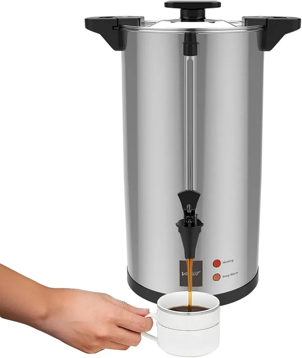 Percolateur à Café 12L en Acier Inoxydable avec Filtre Permanent - 80 Tasses pour Événements et Réceptions