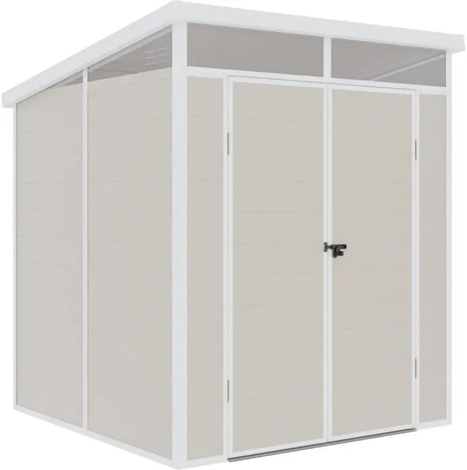 Abri de Jardin en Résine Beige 3,24m² avec Toit Transparent et Plancher